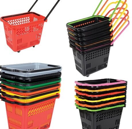 54LT 4 Tekerlekli Alışveriş Sepeti - Plastik Kasa