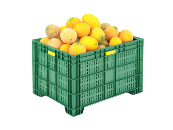 AX-8650-A DELİKLİ SEBZE MEYVE KASASI 600X800X500 - Plastik Kasa